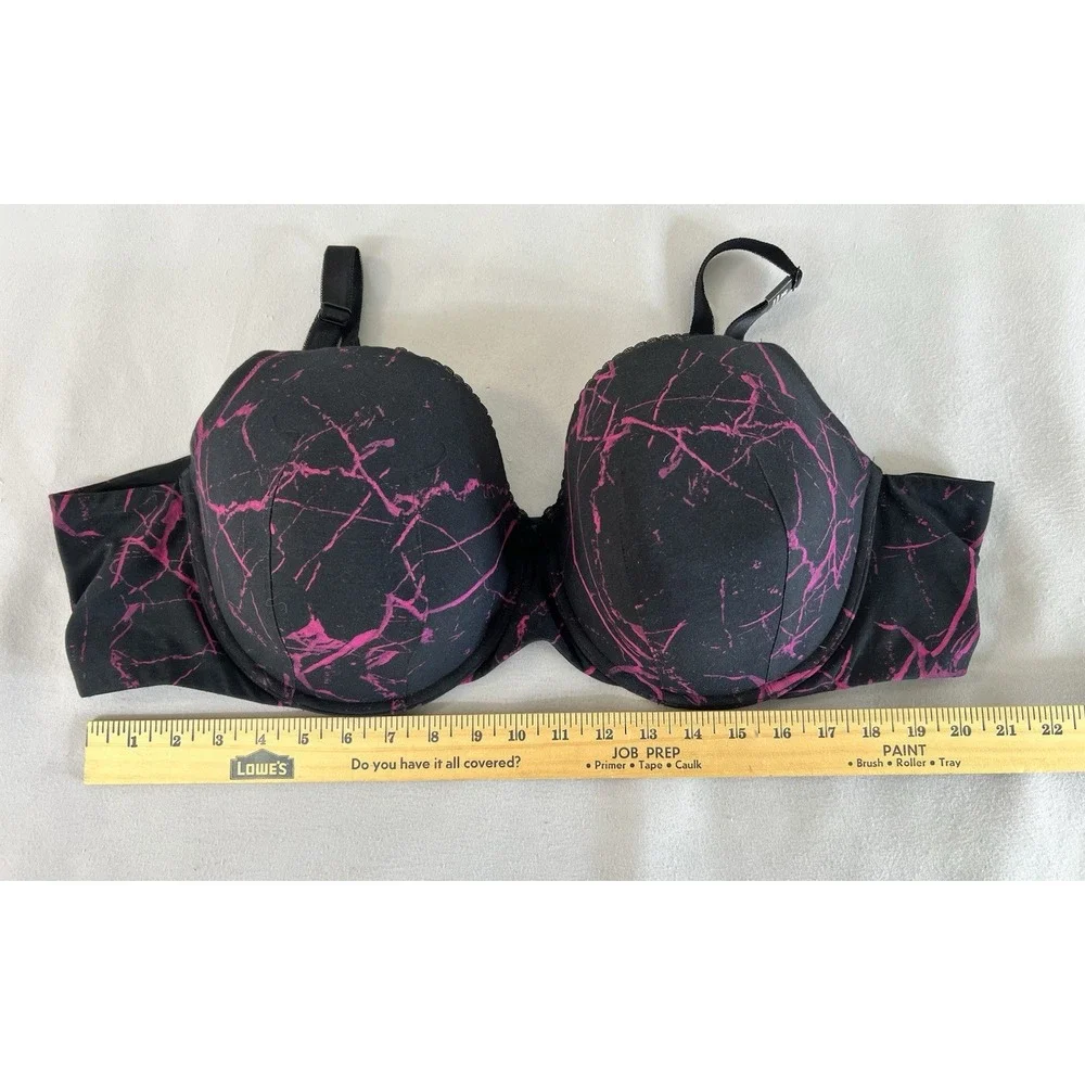 Torrid Curve Back Smoothing Cotton T-shirt Bra Pink Black Sz 50C